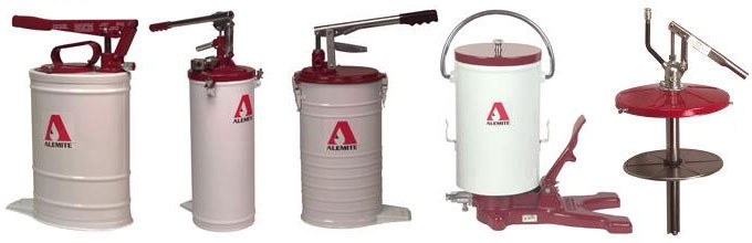 Alemite manual pumps for oil and greases with drums