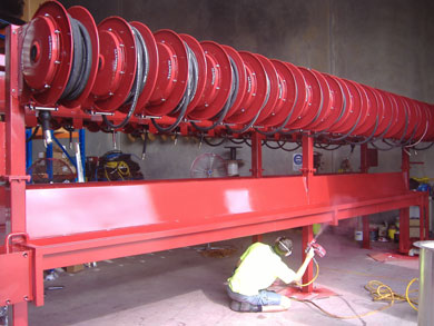 Alemite reels for a mining installation